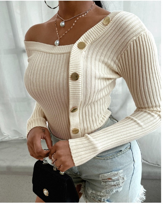 Women Long Sleeve Knitted Sweater