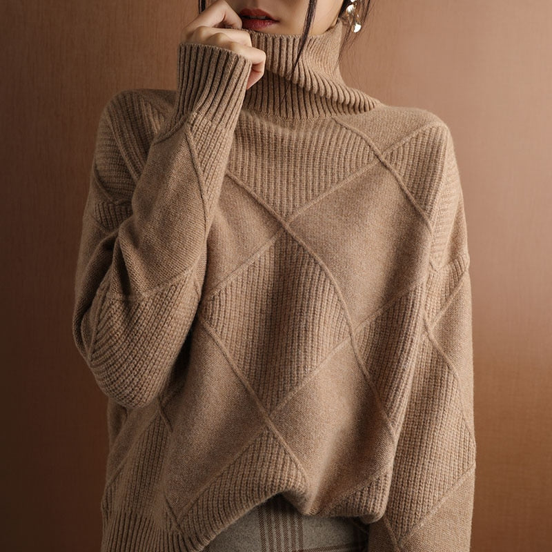 Women turtleneck Cashmere sweater