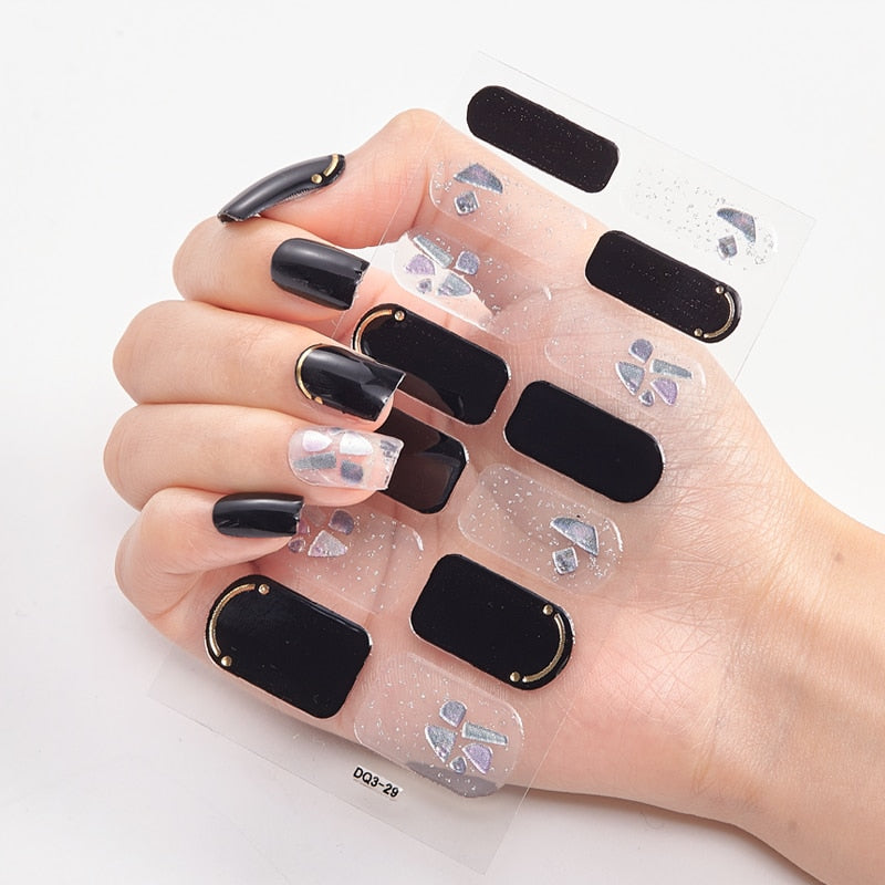 Women Three Sorts 0f Nail Stickers Self Adhesive Nail Sticker And Design