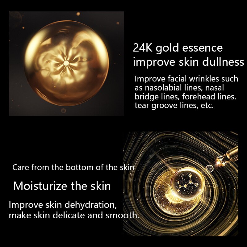 24K Gold Skin Care Set 5 PCS With Box Face Toner Essence Cream Nicotinamide Anti-Aging Serum Facial Cleanser Kit for Women