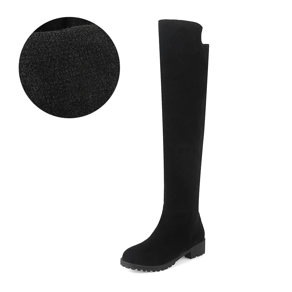 Women Suede Winter Over the Knee Boots