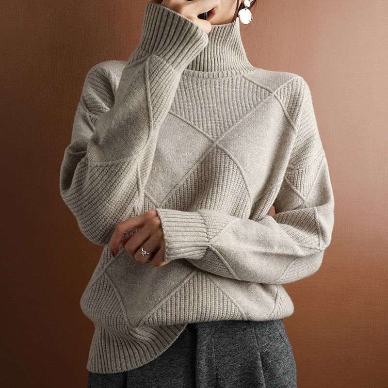 Women turtleneck Cashmere sweater