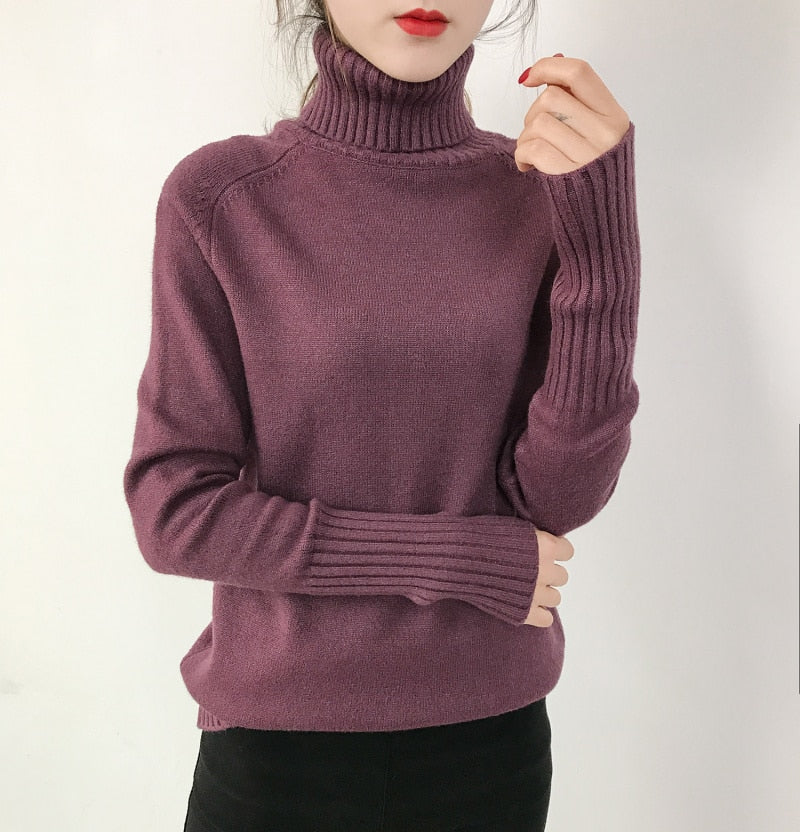 Women Autumn Winter Cashmere Knitted Sweater