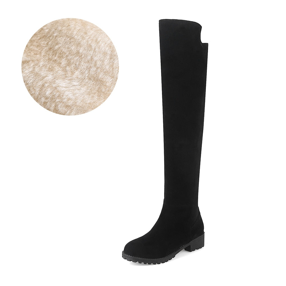 Women Suede Winter Over the Knee Boots