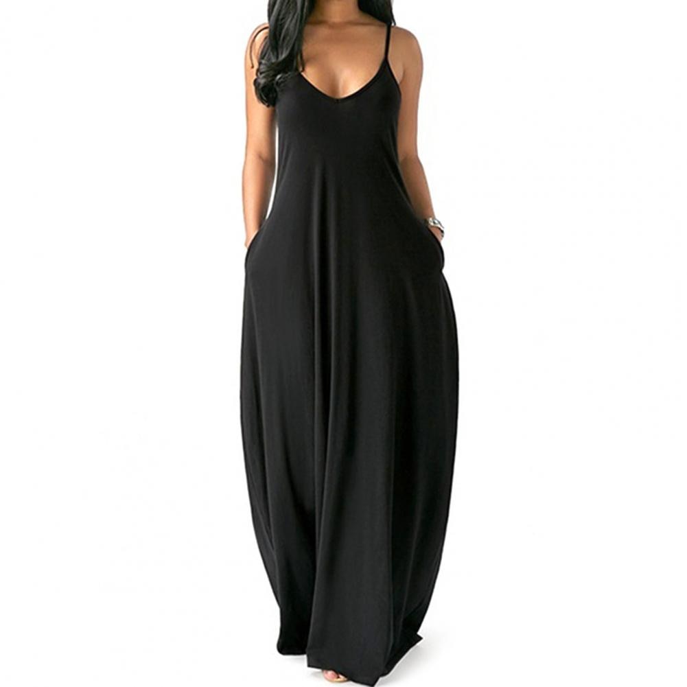 Women Sling Breathable Sleeveless Long Dresses