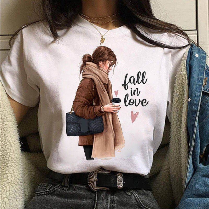 Fashion Women T Shirt Coffee Time Female Casual Tops Tee 90s