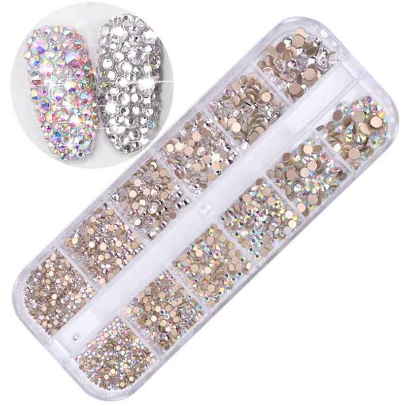 Women Rhinestone Diamond gem 3D glitter nail art