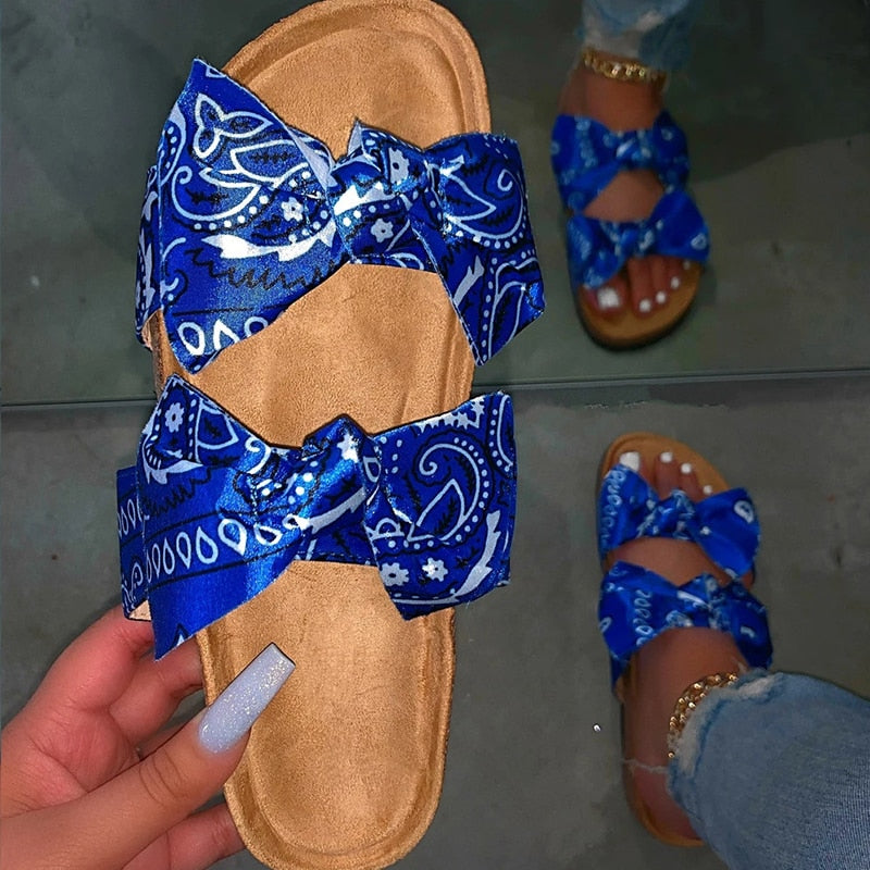 Women Silk Bow Sandals