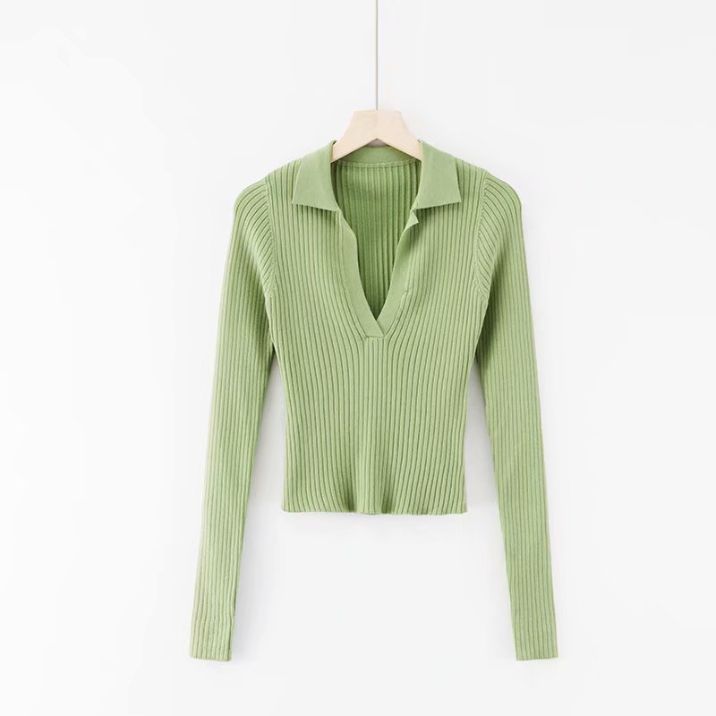 Women Long-Sleeve V-neck Sweaters