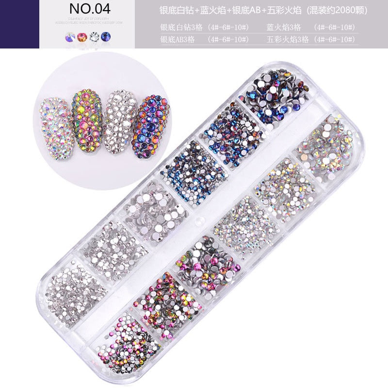 Women Rhinestone Diamond gem 3D glitter nail art