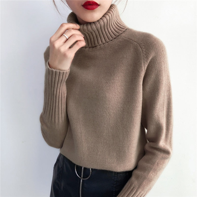 Women Autumn Winter Cashmere Knitted Sweater