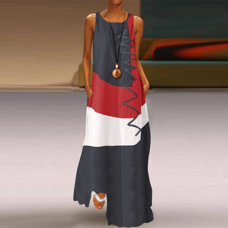 Women Patchwork Sundress