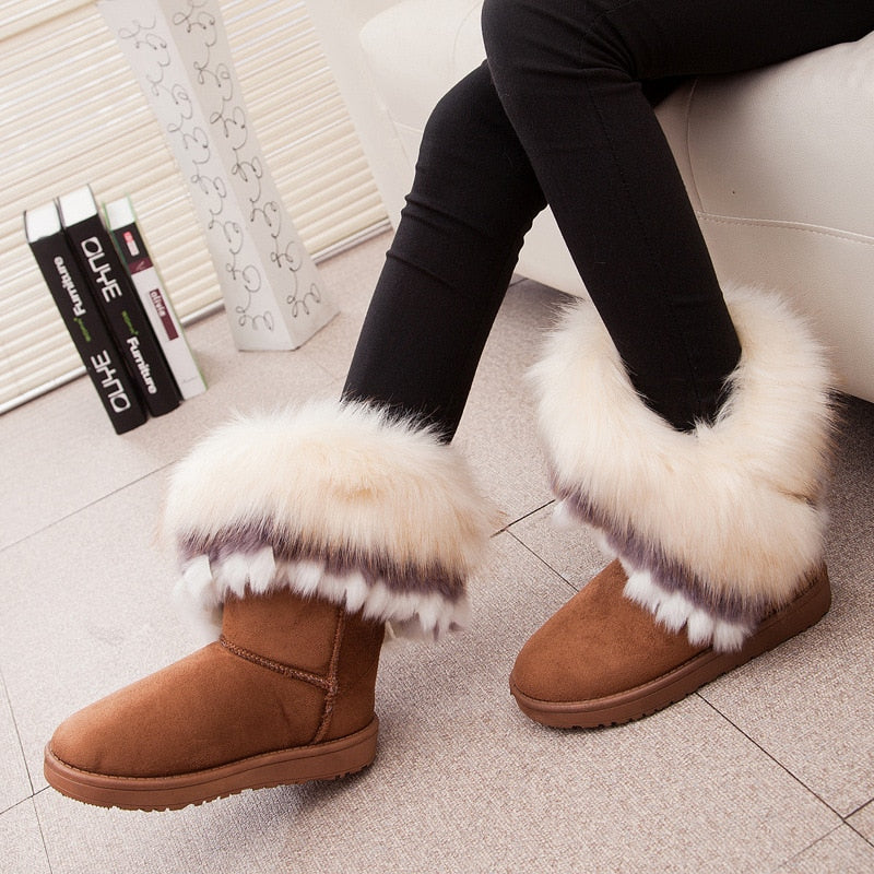 Women Winter Warm Ankle Fur Boots