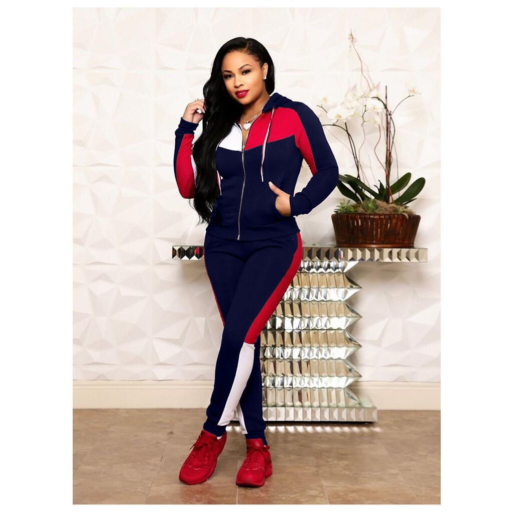 Women Winter Tracksuit 2 Piece Set Zip Up Hoodie Joggers Sweat Suits Women Matching Sets