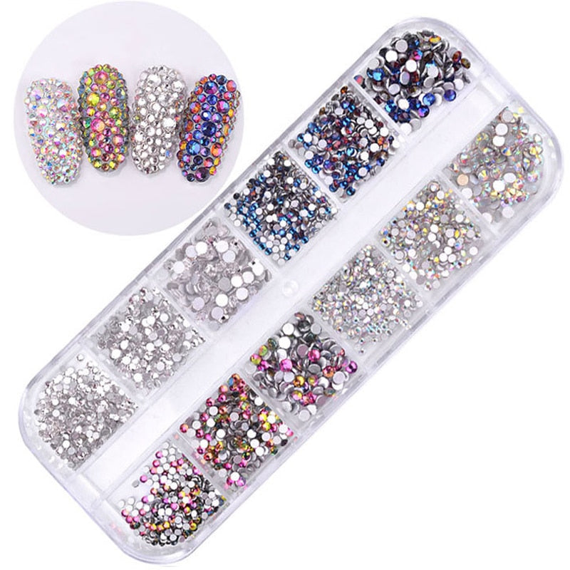 Women Rhinestone Diamond gem 3D glitter nail art