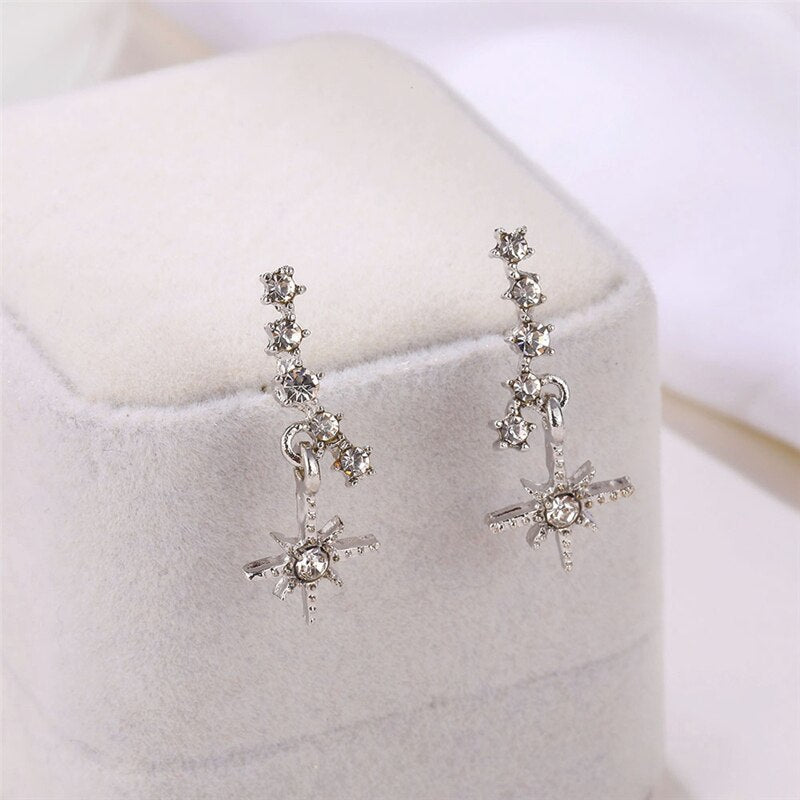 Women Elegant Gold Silver Pearl Earrings