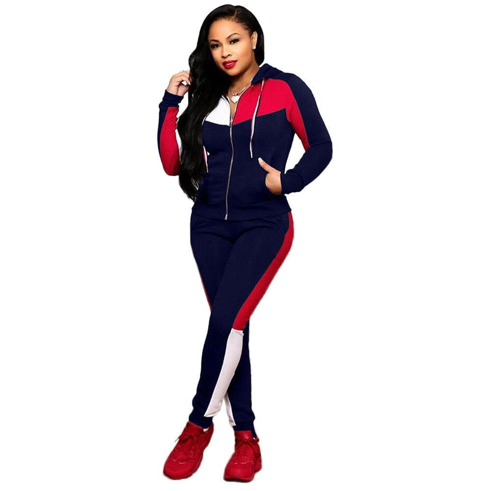 Women Winter Tracksuit 2 Piece Set Zip Up Hoodie Joggers Sweat Suits Women Matching Sets