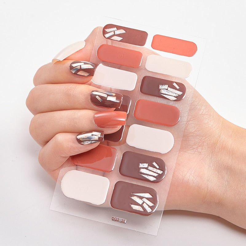 Women Three Sorts 0f Nail Stickers Self Adhesive Nail Sticker And Design