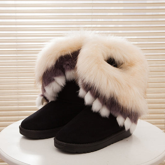 Women Winter Warm Ankle Fur Boots