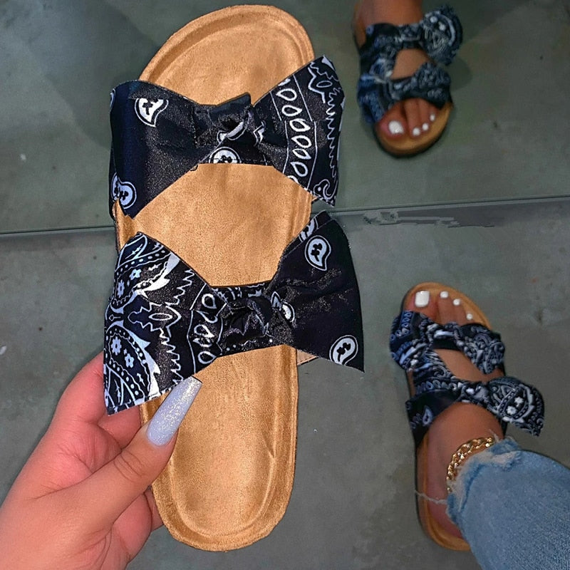 Women Silk Bow Sandals