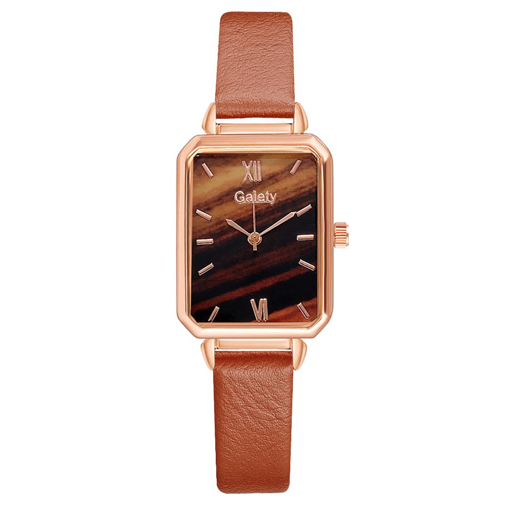 Women Watches Fashion Square Bracelet Set Green Dial Simple Rose Gold Mesh Luxury Women Watches