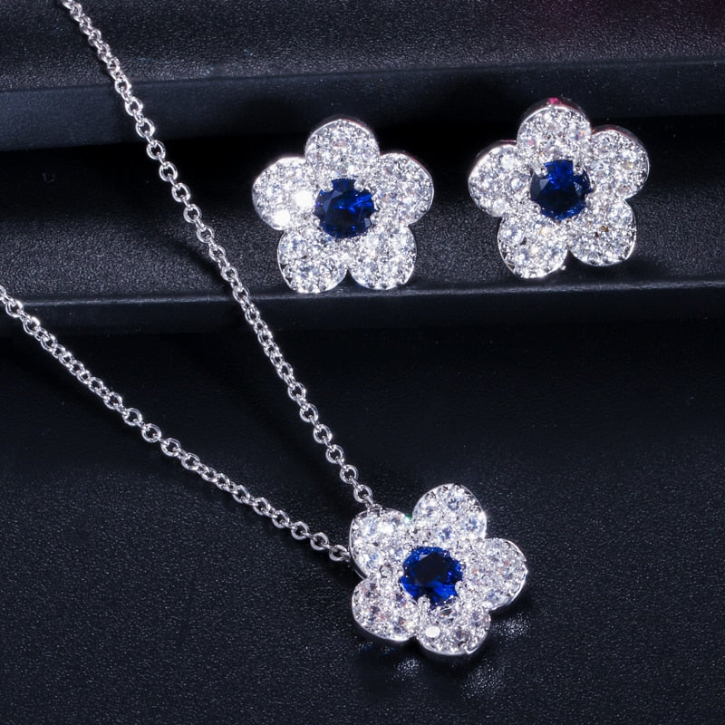 Women's Zirconia Stones Flower Sets