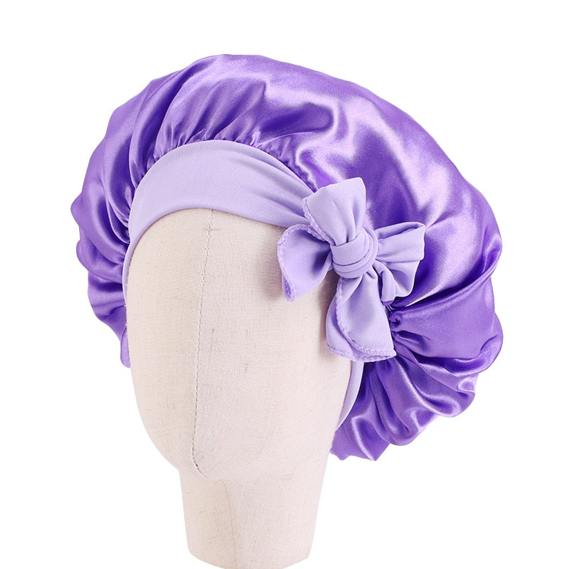 Women Night Sleep Satin Bonnet