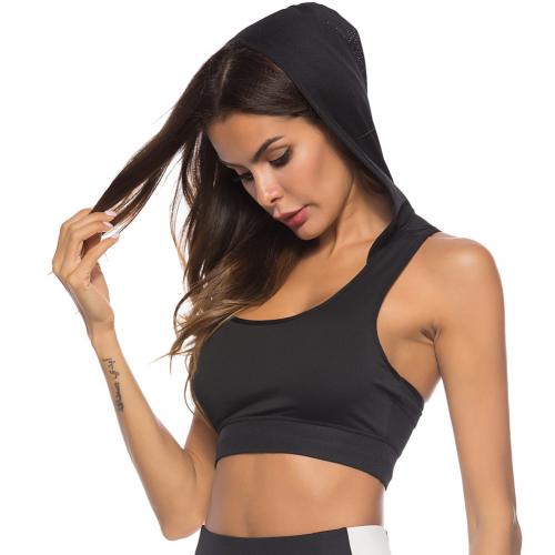 Women Fitness Sports Bra Hooded Vest