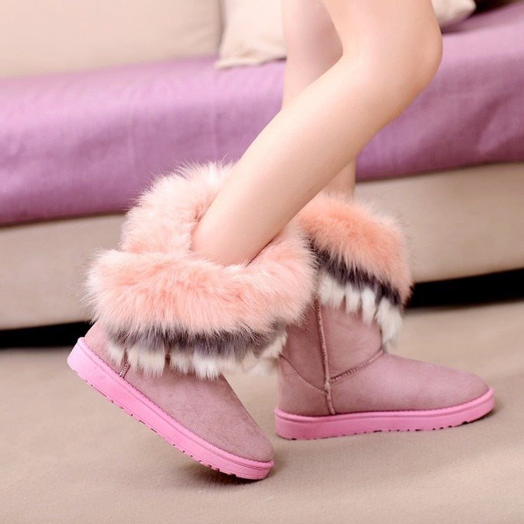 Women Winter Warm Ankle Fur Boots