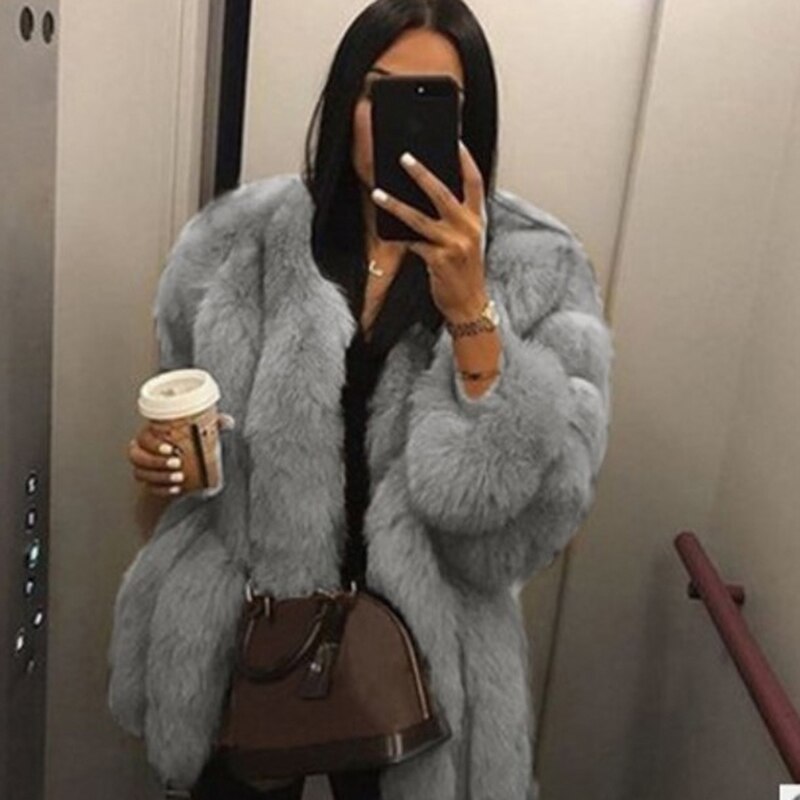 Women Elegant Thick Warm Winter Mink Coats Top Fashion Fur Coat