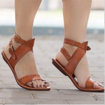 Women Flat Gladiator Leather Sandals