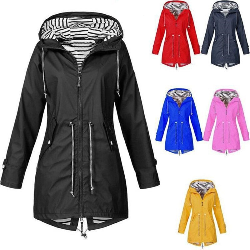 Women New Raincoat Jackets Waterproof Transition Jacket