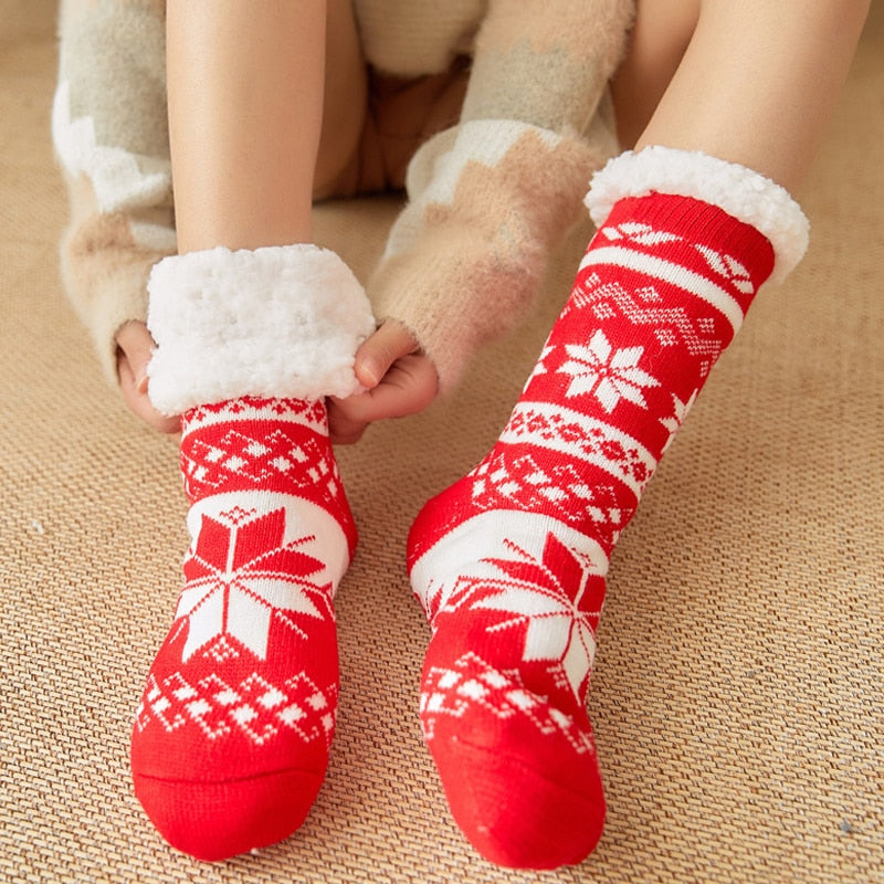 Women New Cute Cotton Thick Warm Winter Christmas Socks