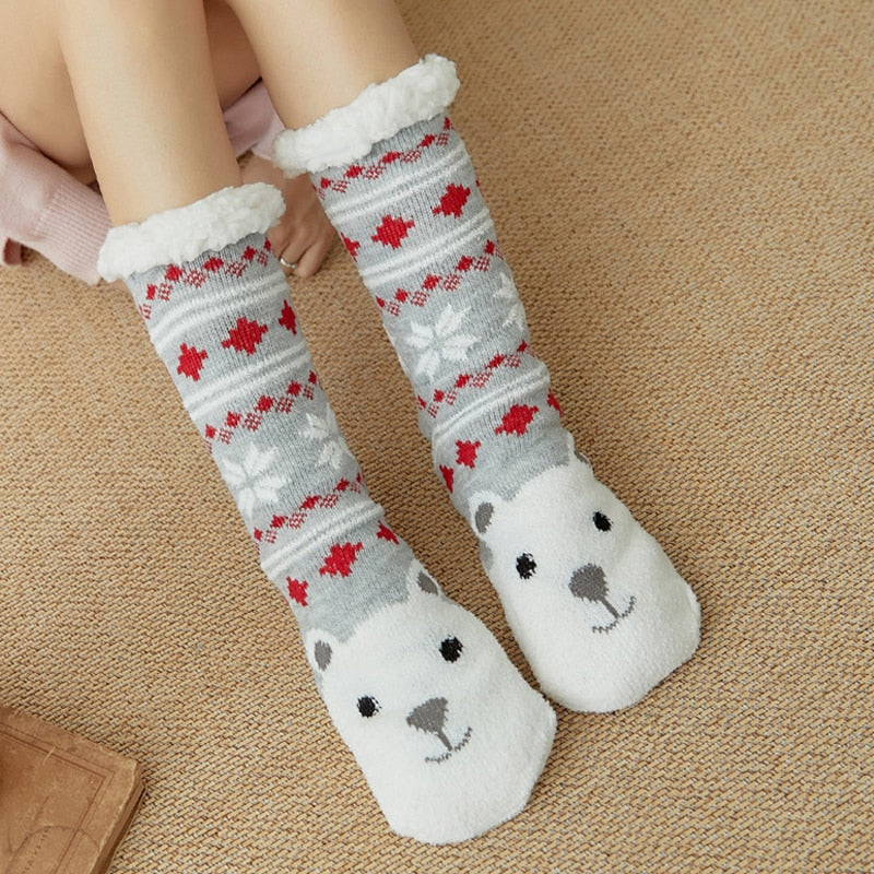 Women New Cute Cotton Thick Warm Winter Christmas Socks