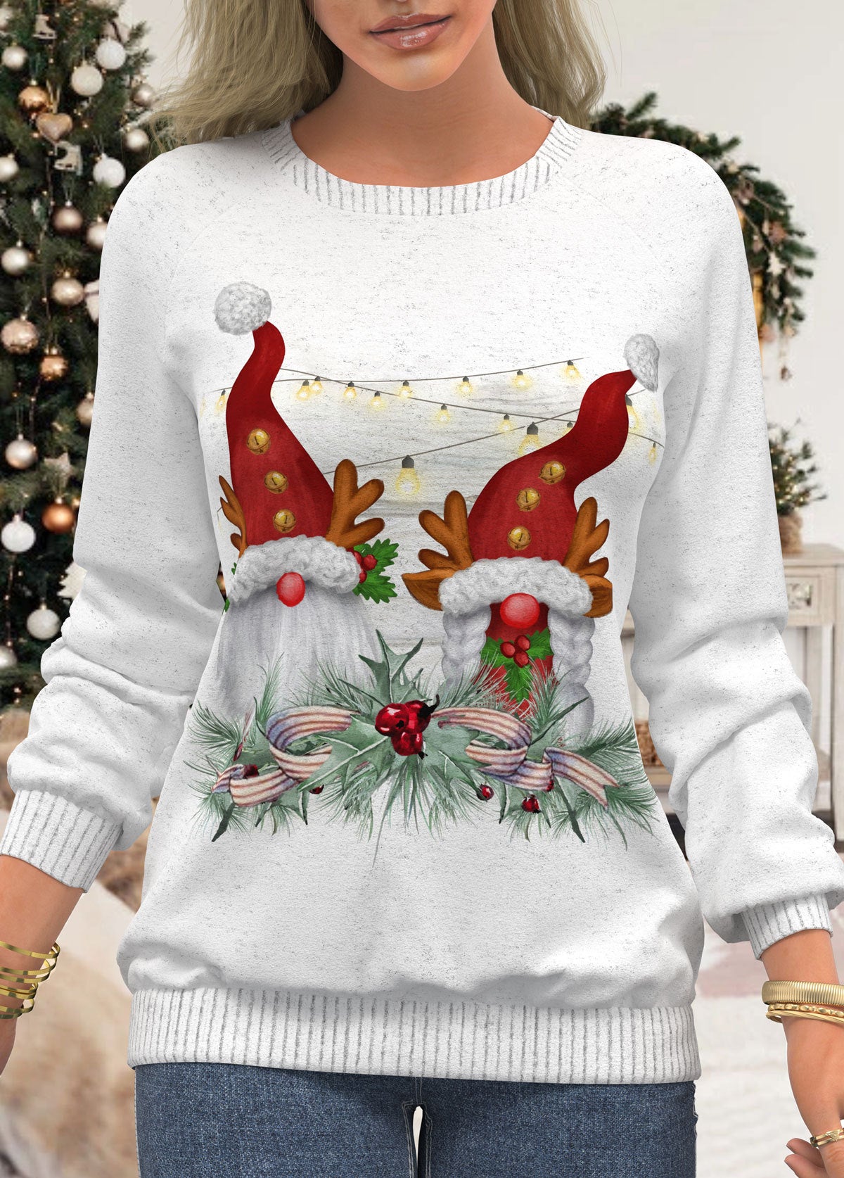 Women Winter Casual Christmas 3D Print Elegant T-shirt