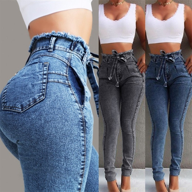 High Waist Stretch Denim Jeans for Women