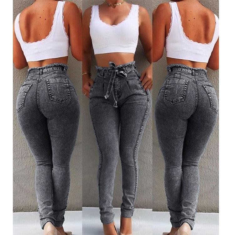 High Waist Stretch Denim Jeans for Women