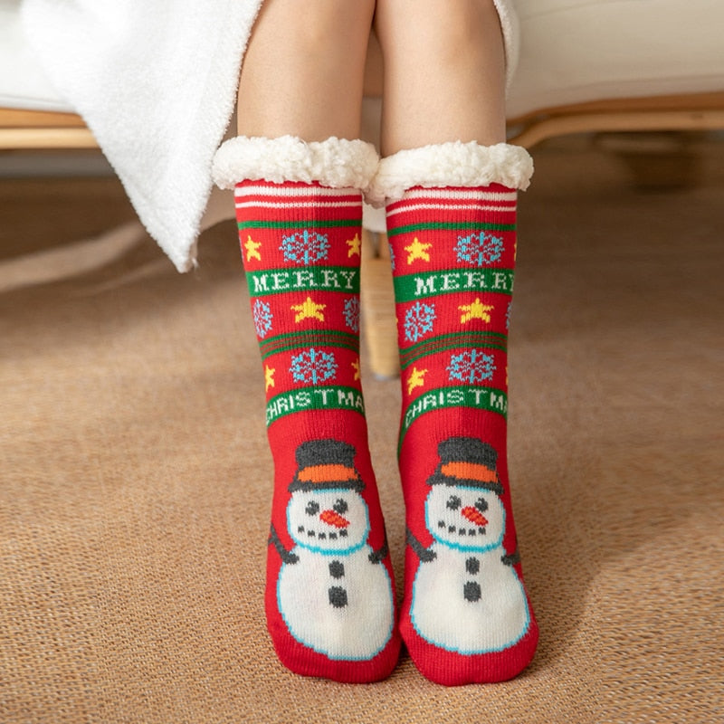 Women New Cute Cotton Thick Warm Winter Christmas Socks