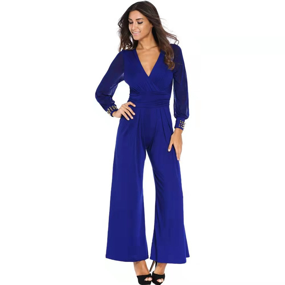 Women Elegant Long Sleeve Jumpsuit