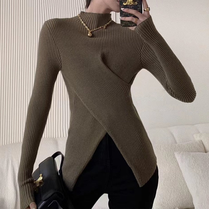 Women Knitted New Autumn Winter Turtleneck Sweater Pullover