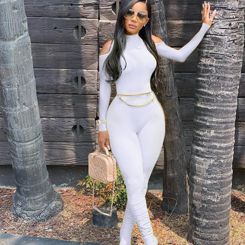 Women Elegant Bodycon Long Sleeve One Piece Jumpsuit