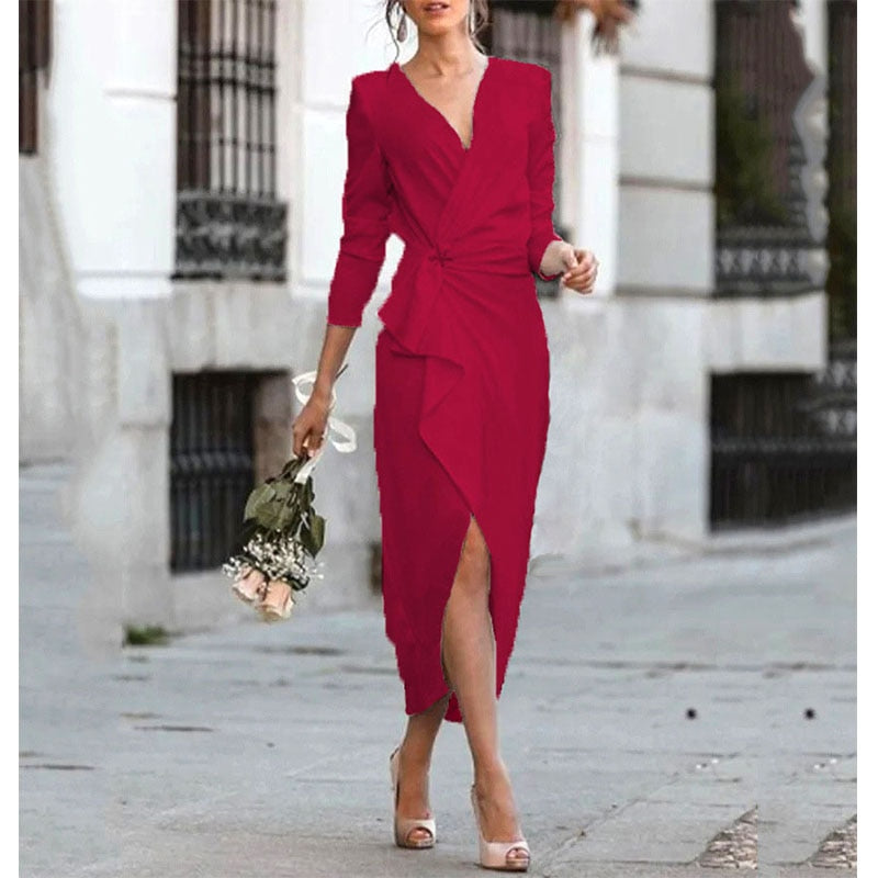 Woman Long Sleeve Casual Dresses