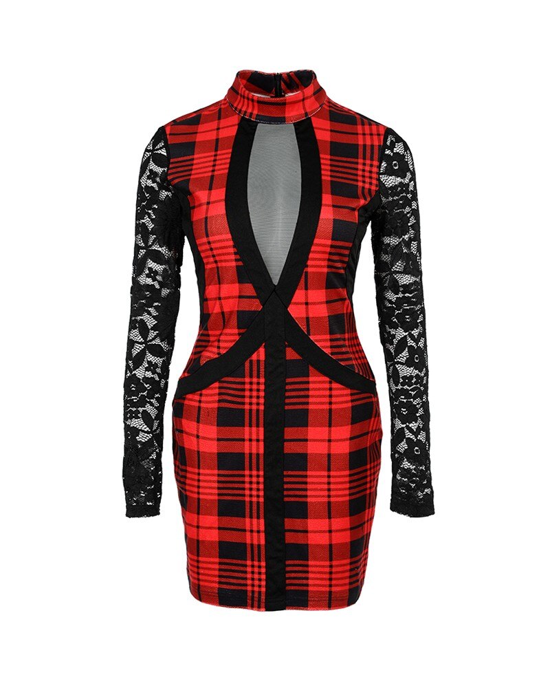 Women Casual Plaid Print Dress