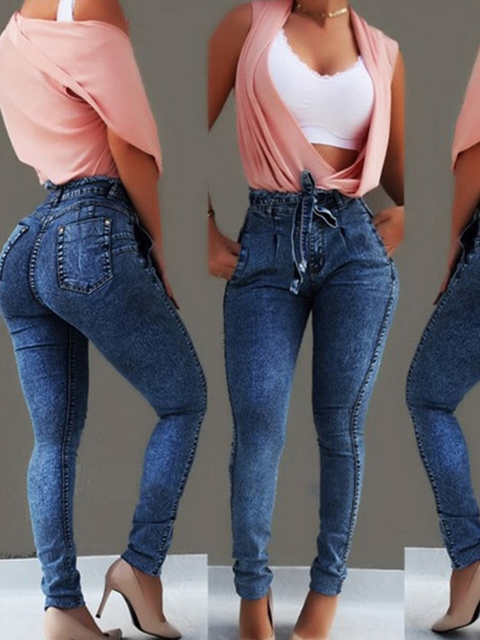 High Waist Stretch Denim Jeans for Women