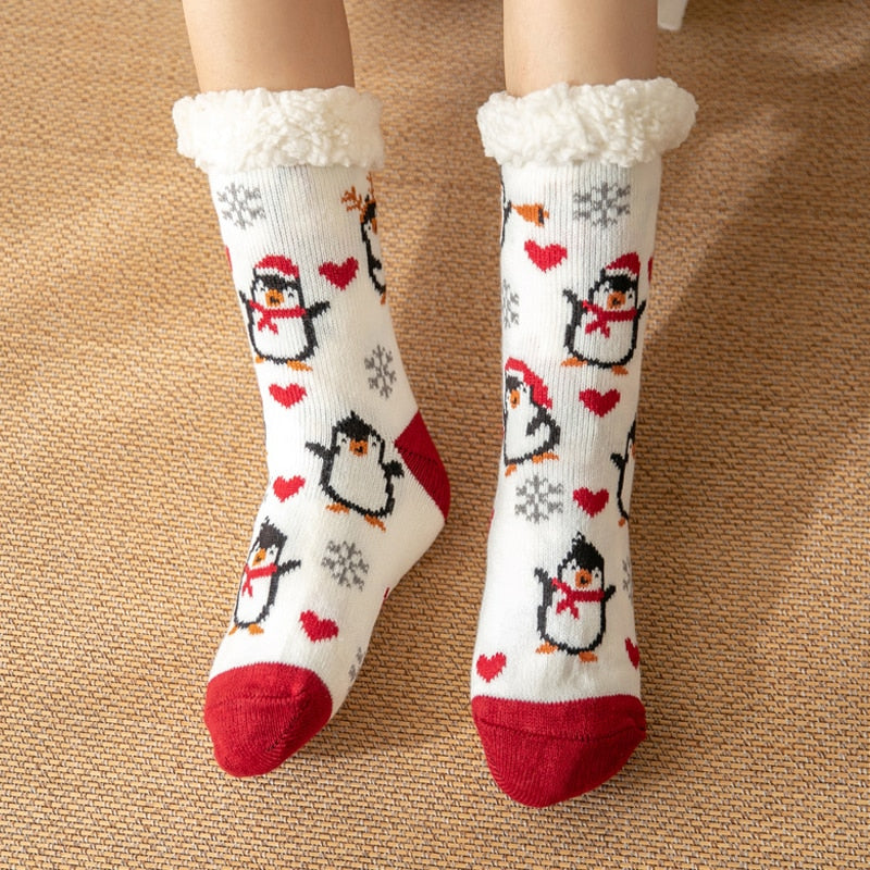 Women New Cute Cotton Thick Warm Winter Christmas Socks