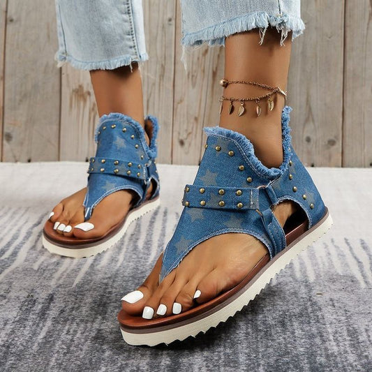 Women New Summer Denim Gladiator Sandals