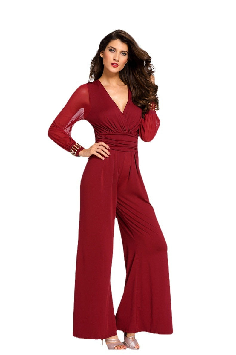 Women Elegant Long Sleeve Jumpsuit