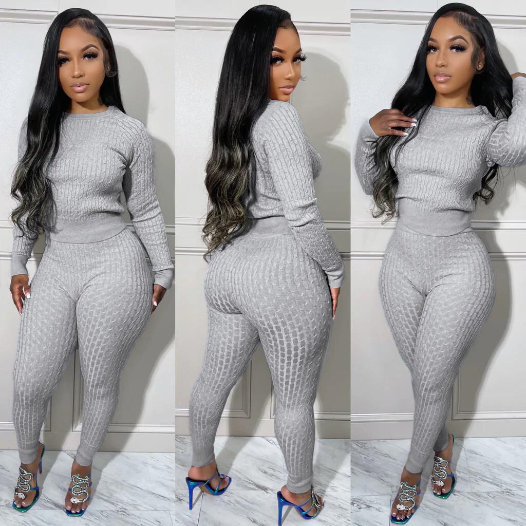 Women 2 Piece Knit Sweater Sets