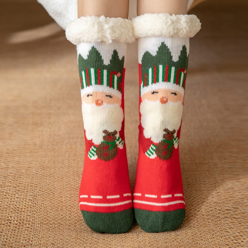 Women New Cute Cotton Thick Warm Winter Christmas Socks