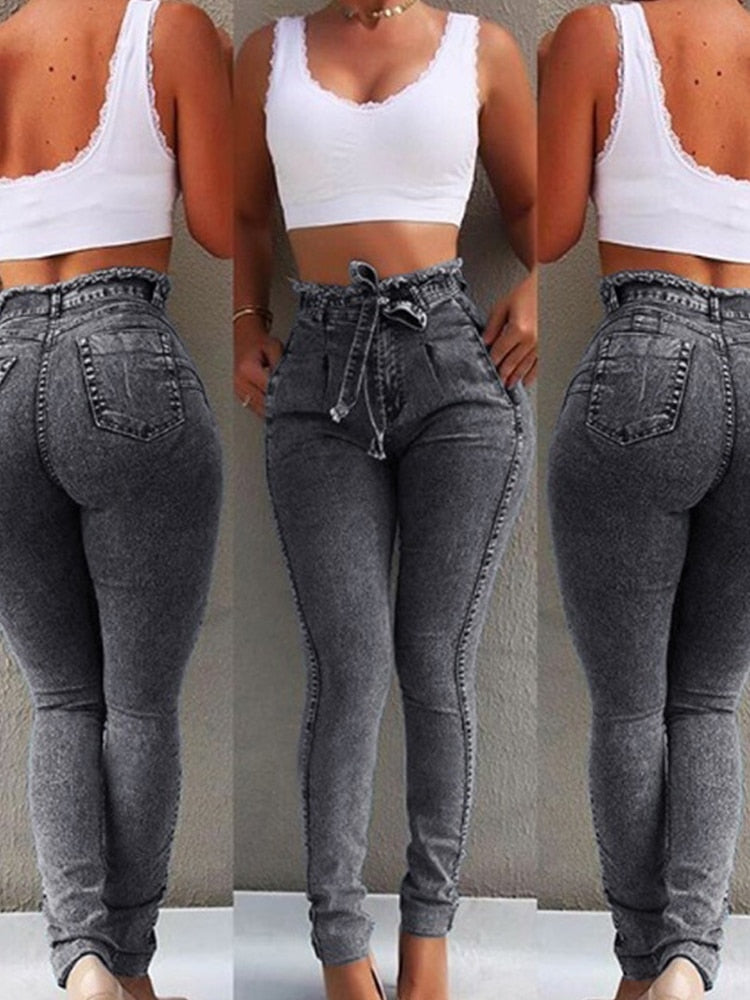 High Waist Stretch Denim Jeans for Women